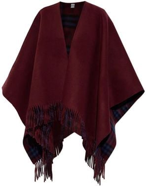 Burberry Capa Reversible Con Flecos - Morado