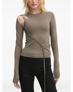 HELIOT EMIL Cut-Out Detail Long-Sleeve Top - Gray