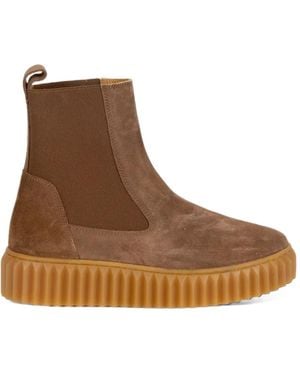 Voile Blanche Beth Ridged-Sole Boots - Brown