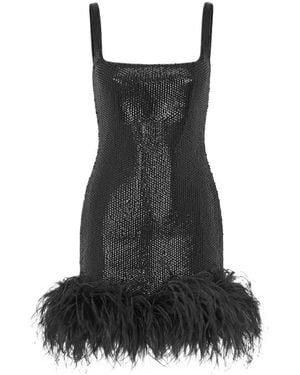 16Arlington Robe Courte Sior À Sequins En Forme De Diamants - Black