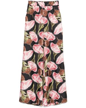 P.A.R.O.S.H. Floral-Print Pants - Black