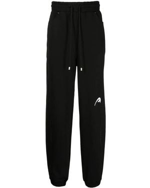Adererror Logo-Embroidered Cotton Drawstring Pants - Black