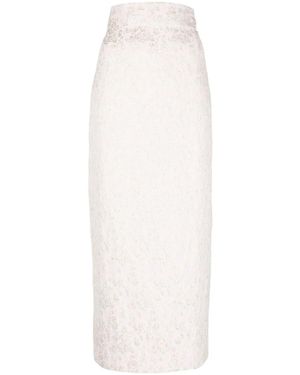 Philosophy Di Lorenzo Serafini Jacquard Pencil Skirt - White