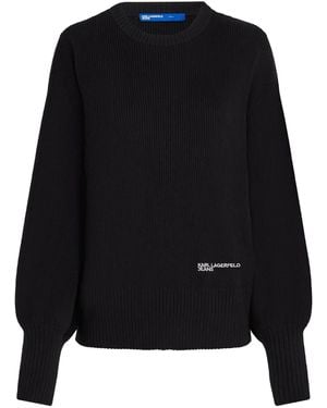 Karl Lagerfeld Pullover mit Ballonärmeln - Schwarz