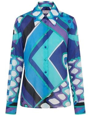PUCCI Geometric-Pattern Shirt - Blue