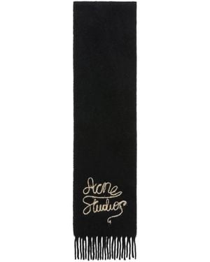 Acne Studios Schal Mit Fransen - Schwarz