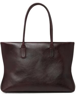 Marsèll Dipona Logo-Debossed Leather Tote Bag - Brown