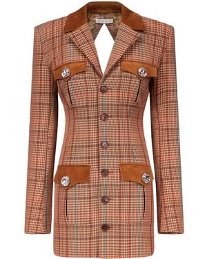 Area Open-Back Blazer Dress - Brown