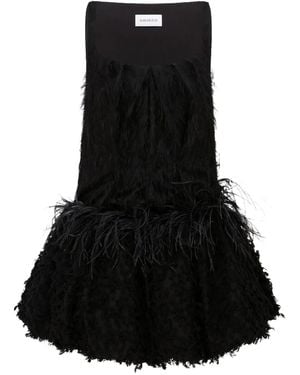 16Arlington Lasa Feather-Embellished Mini Dress - Black