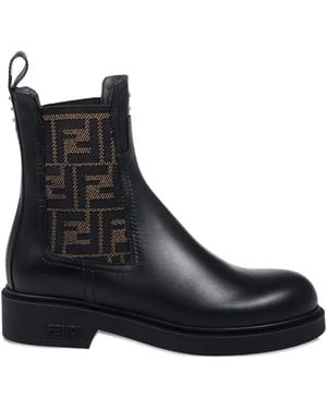 Fendi Stiefeletten Mit Filo Ff - Schwarz