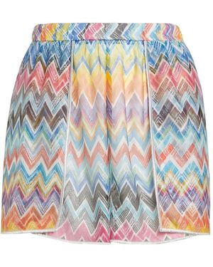 Missoni Zigzag Elastic Shorts - Blue
