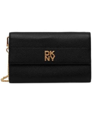 DKNY Leather Wallet On Chain - Black