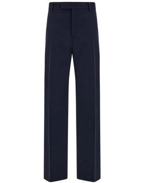 Ferragamo Pressed-Crease Tailored Pants - Blue