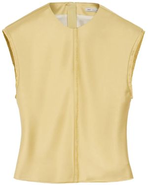 Ami Paris Raw-Edge Sleeveless Top - Yellow