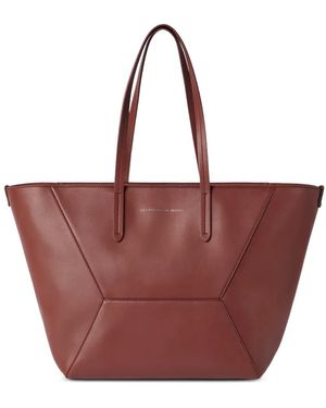 Brunello Cucinelli Leather Shopping Bag - Red
