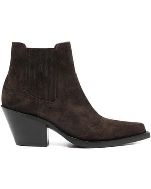 Paris Texas Pointed Suede Boots - Black