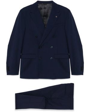 Manuel Ritz Double-Breasted Suit - Blue