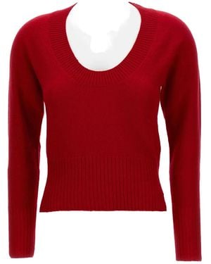 Simone Rocha Scoop-Neck Cashmere Sweater - Red
