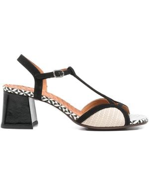 Chie Mihara Lupika T-Strap Patterned Sandals - Black