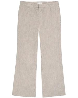 Vince Striped Wide-Leg Trousers - White
