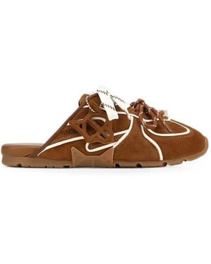 Naked Wolfe Adorn Lace-Up Suede Mules - Brown