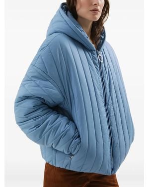 1989 STUDIO Hooded Quilted Bomber Jacket - Blue