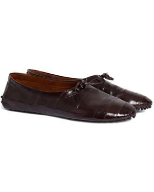 Alberta Ferretti Tie-Detail Ballet Flats - Brown