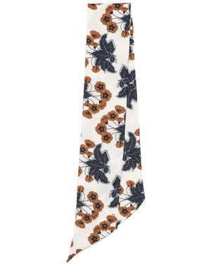 Laura Urbinati Floral-Print Scarf - White