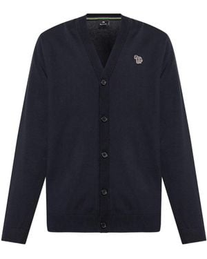Paul Smith ゼブラパッチ カーディガン - ブルー