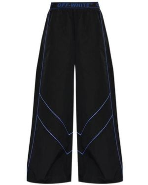 Off-White c/o Virgil Abloh Piped-Trim Logo-Waistband Track Trousers - Black