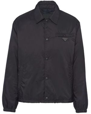 Prada Jacke Mit Hemdkragen - Blau