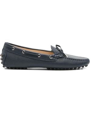 SERGIO MORETTI FIRENZE Bow-Detail Pebbled Loafers - Blue