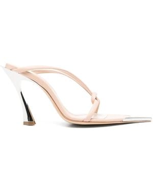 Mugler 105Mm Knotted Fang Sandals - White