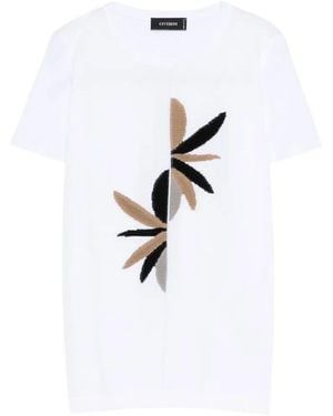 Cividini Besticktes Elodia T-Shirt - Weiß
