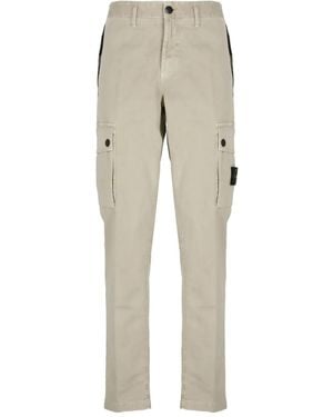 Stone Island Twill Tapered Trousers - Natural