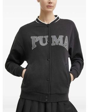 PUMA Logo-Print Press-Stud Jacket - Black