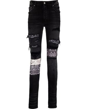 Amiri Bandana-print Skinny Jeans - Black