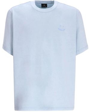 Paul Smith Smiley-Face Cotton T-Shirt - Blue