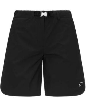 K-Way Hiky Buckle-Belt Shorts - Black