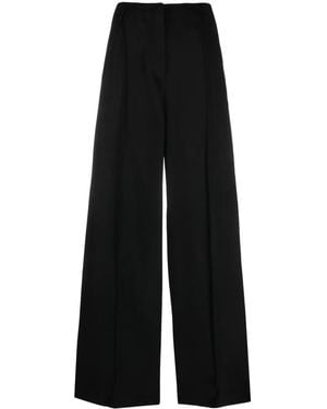 Acne Studios High-Waisted Wool-Cotton Palazzo Trousers - Black