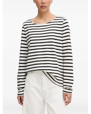 Marc O' Polo Horizontal-Stripe Long-Sleeve T-Shirt - White