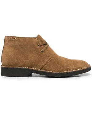 Polo Ralph Lauren Logo-Patch Suede Ankle Boots - Brown