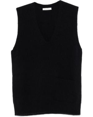 The Row Marte Ribbed-Knit Vest - Black
