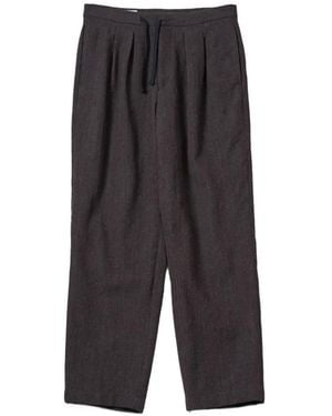 Kaptain Sunshine Easy Pleated Drawstring Trousers - Grey