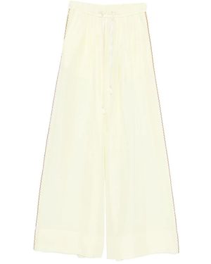 forte_forte Drawstring Scalloped Trousers - White