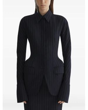 Mugler Chaqueta De Vestir A Rayas Diplomáticas - Negro