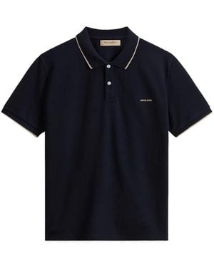 Woolrich Polo Monterey Con Logo Bordado - Azul