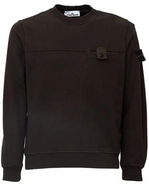 Stone Island Pullover Mit Geknöpfter Tasche - Schwarz