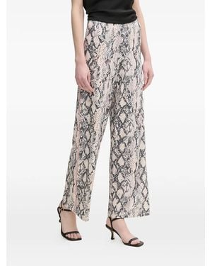 Ouí Snake-Print Trousers - White