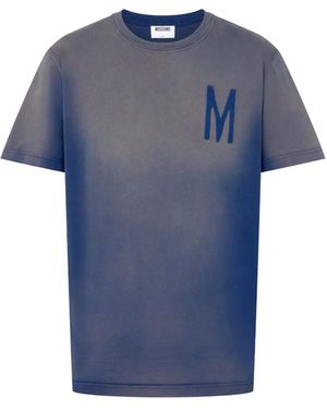 Moschino Printed Organic Cotton Jersey T-Shirt - Blue